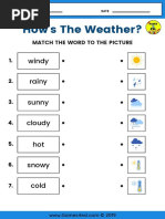 Weather Worksheet Match The Word To The Picture