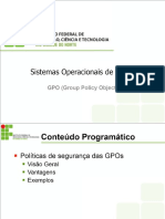 Sistemas Operacionais de Redes. GPO (Group Policy Object)