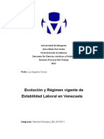 Evolucion y Regimen Vigente de La Estabilidad Laboral en Venezuela
