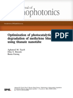 Optimization of Photocatalytic Degradation of Methylene Blue Dye Using Titanate Nanotube