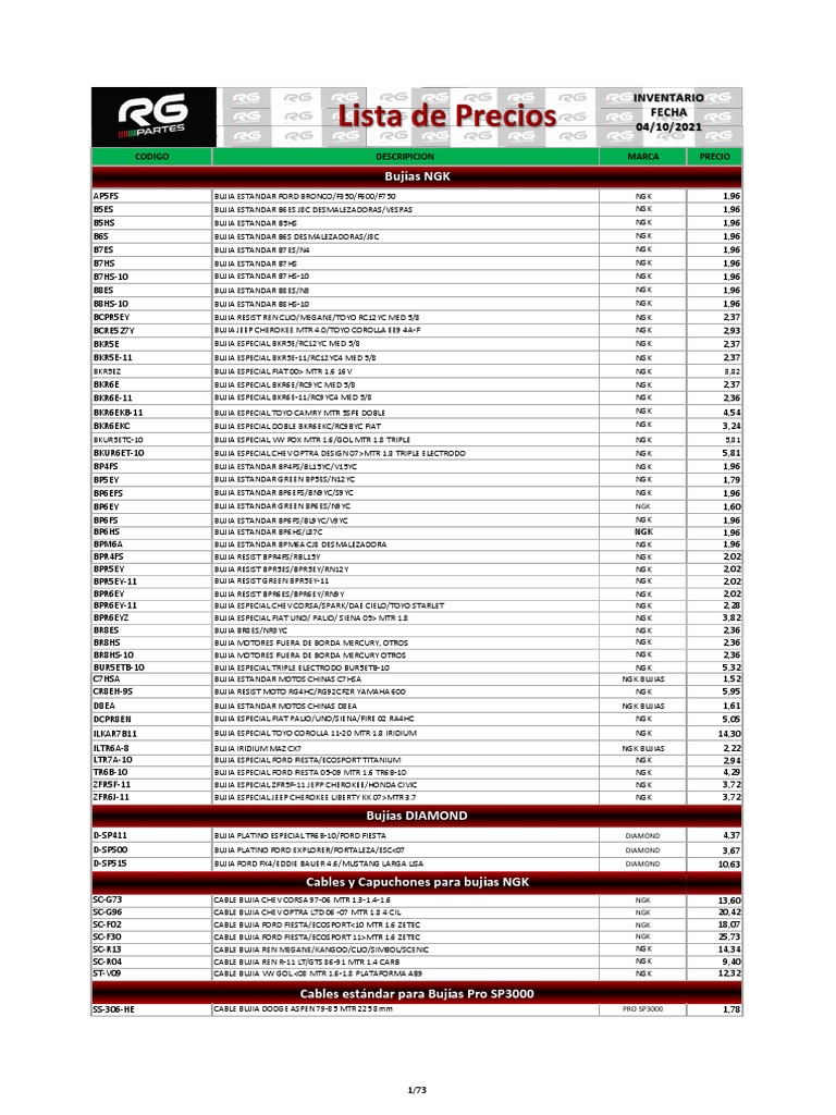 Lista Precio 04-10-2021, PDF, Industries