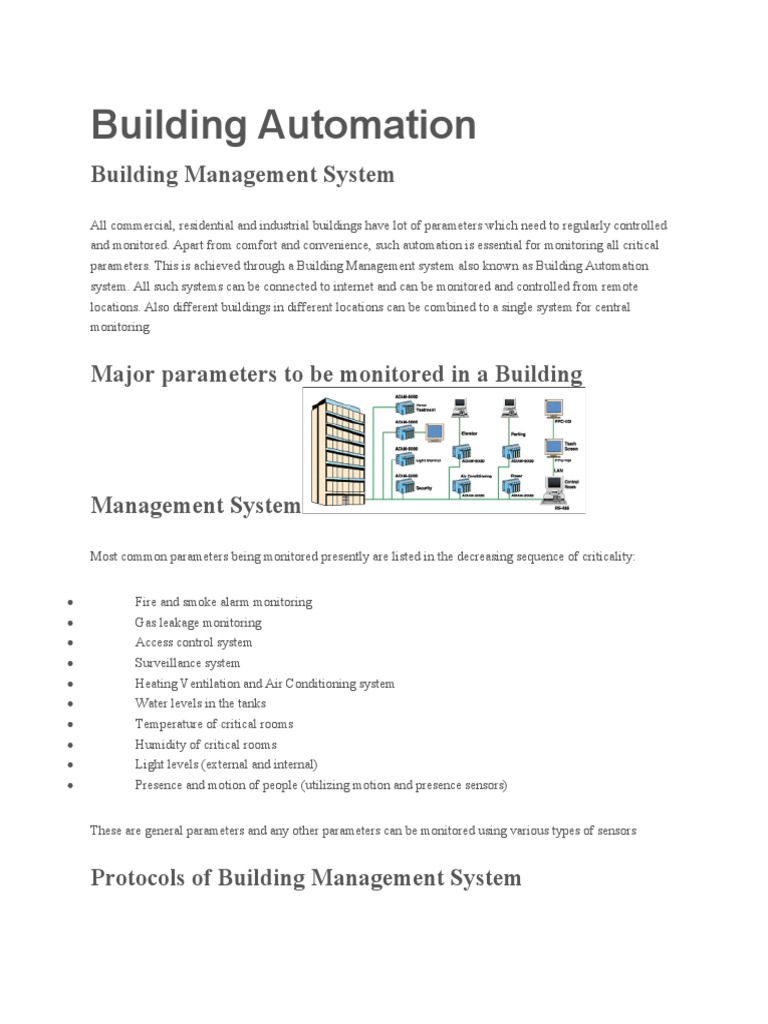 D001 - Building Automation Building Management | PDF | Building ...