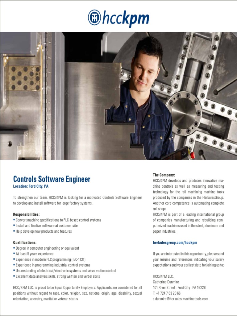 Controls Software Engineer Job in PA | PDF | Software | Engineer