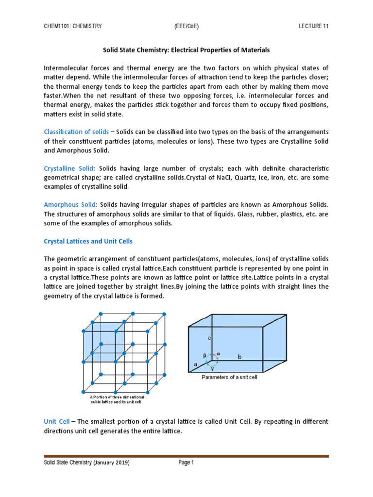 Solid State Chemistry - EPM | PDF | Semiconductors | Crystal Structure