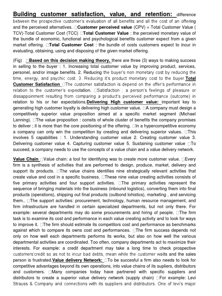 Building Customer Satisfaction, Value, and Retention | PDF | Value ...