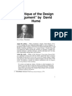 Critique of Design Argument- Hume