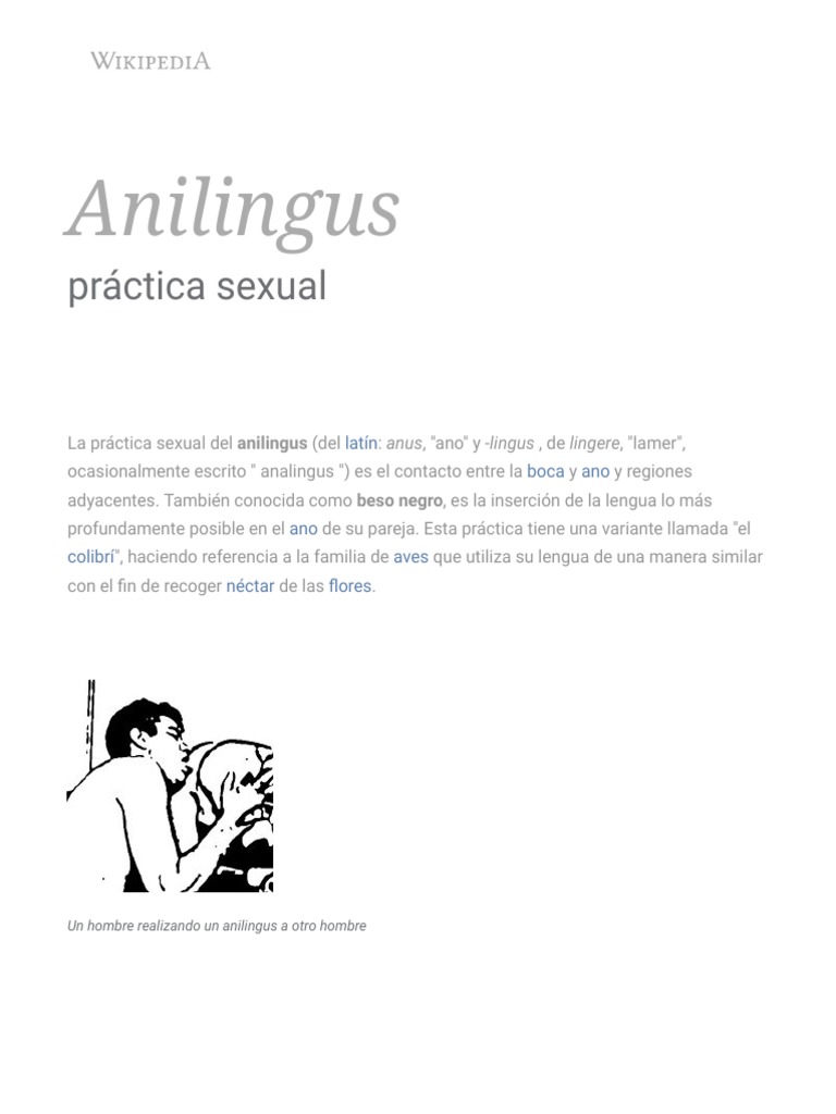 Anilingus - Wikipedia, La Enciclopedia Libre | PDF | Especialidades ...