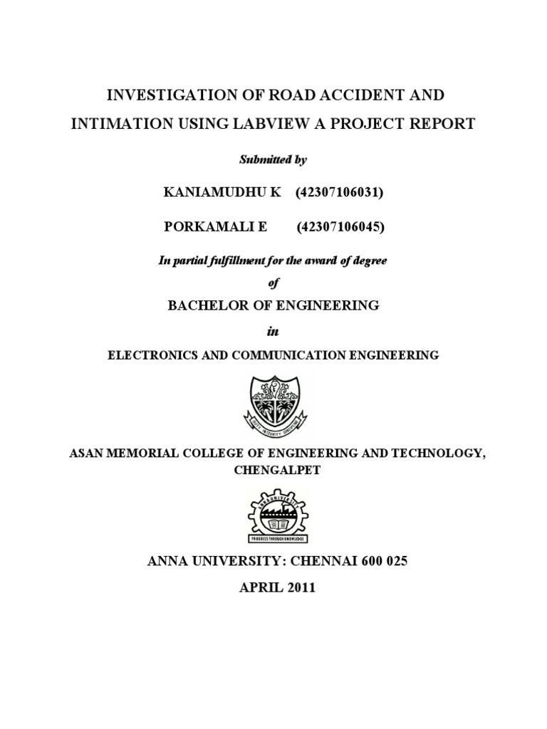 Investigation of Road Accident and Intimation Using Labview A Project ...