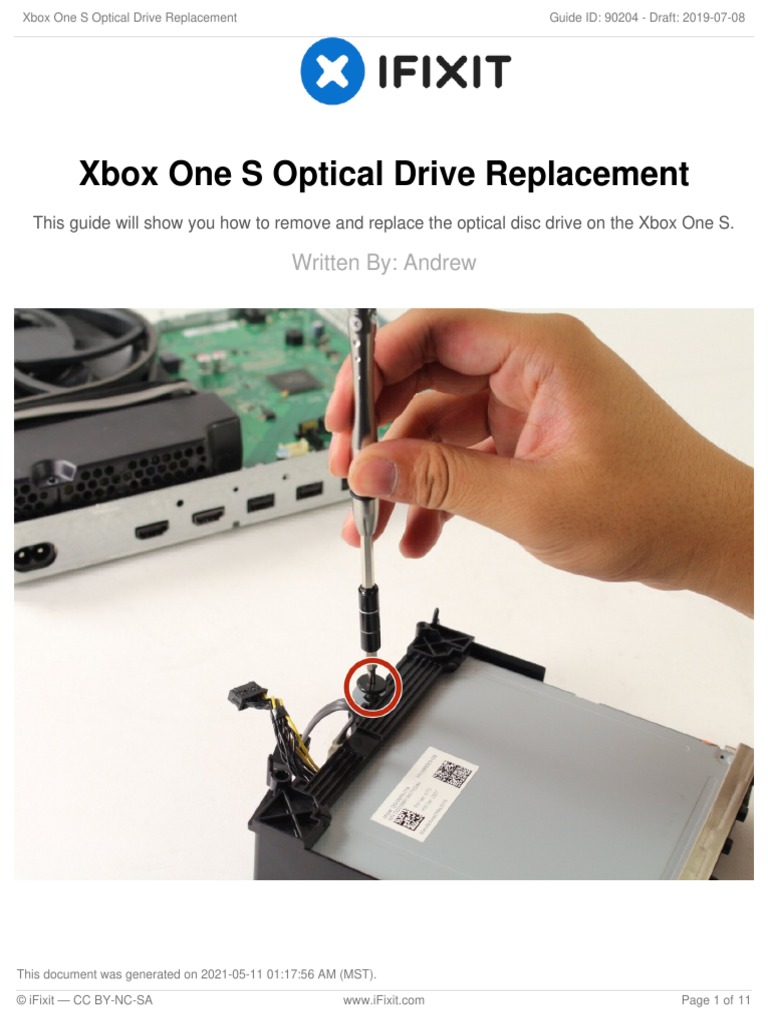 Xbox One S Optical Drive Replacement | Download Free PDF | Computing