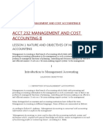 Acct 232 Management and Cost Accounting Ii