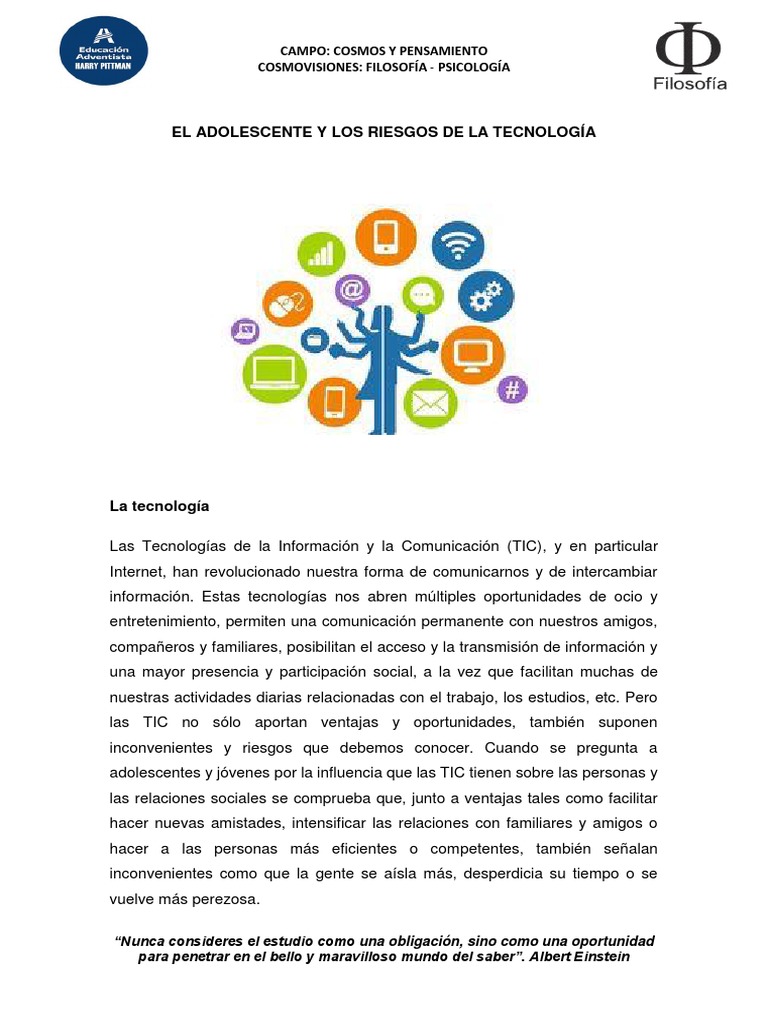 Riesgos de la Tecnología en Adolescentes | PDF | Adolescencia ...