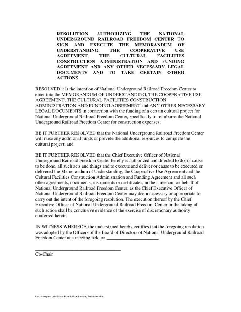 National Underground Railroad Resolution | PDF