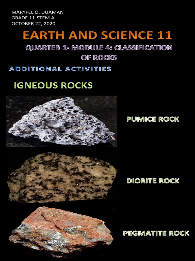Types of Igneous and Sedimentary Rocks | PDF