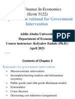 Public Finance in Economics (Econ 3122) : Chapter 2: The Rational For Government Intervention
