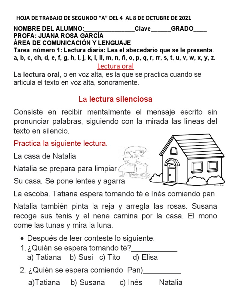 Hoja de Trabajo de Segundo Octubre Del 4 Al 8 | PDF | Sustracción |  Matemática Elemental, image size:768x1024