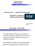 Notas Aula 1 - Aplicações e Gestão Dos Sistemas de Informação