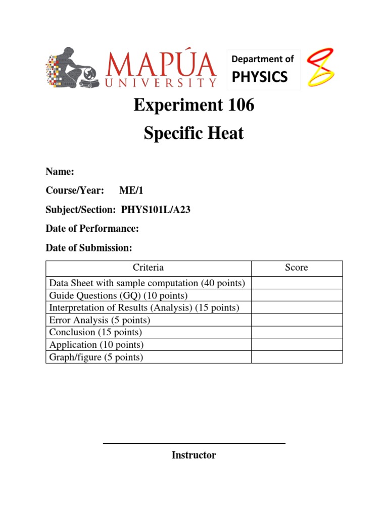 Determining Specific Heat Capacity Through Calorimetry An Analysis of Heat Transfer, Thermal