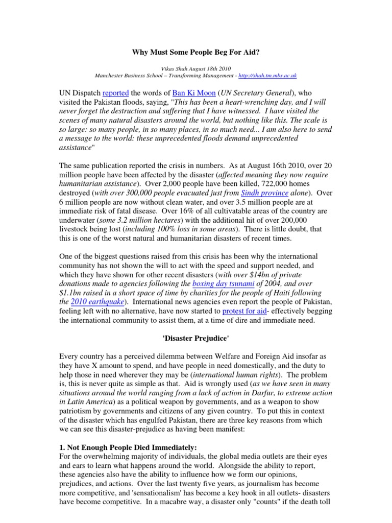 Understanding Aid Begging in Crises | PDF | Aids | Pakistan