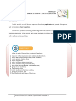 Applications of Linear Equations - Module 4