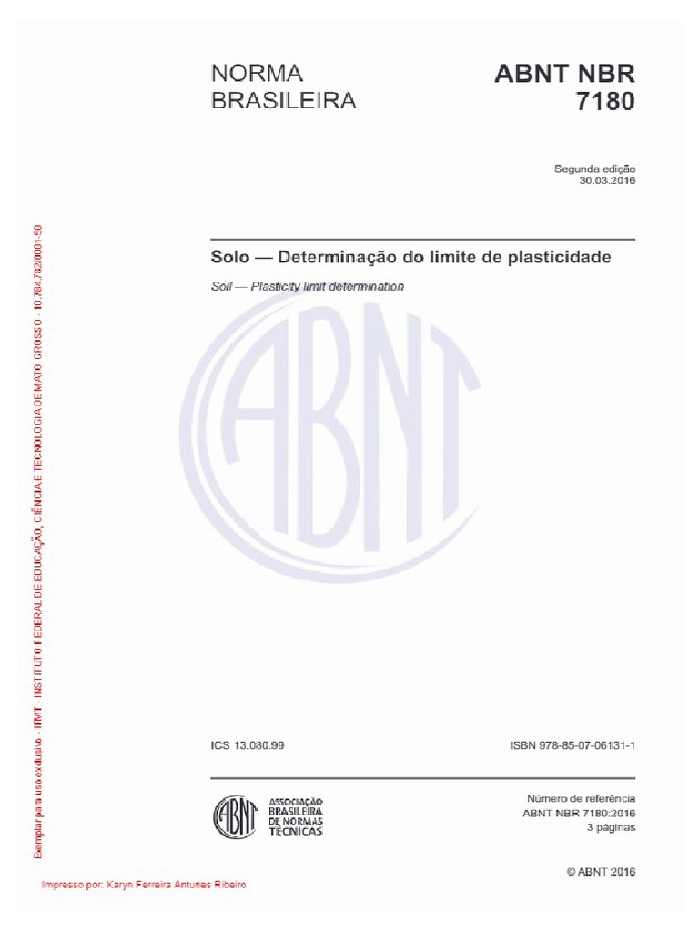 NBR 7180-2016 | PDF