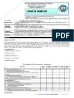 Course Output: Course Module Title Topic Coverage Reference/s Duration Learning Outcomes