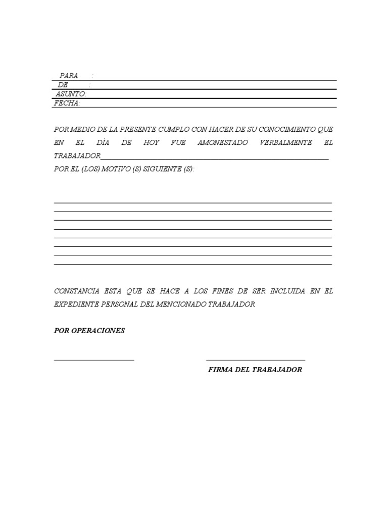 Formato Amonestacion | PDF