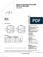 Data Sheet: Agilent 2.5 Amp Output Current IGBT Gate Drive Optocoupler