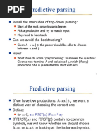 Predictive Parsing: Recall The Main Idea of Top-Down Parsing