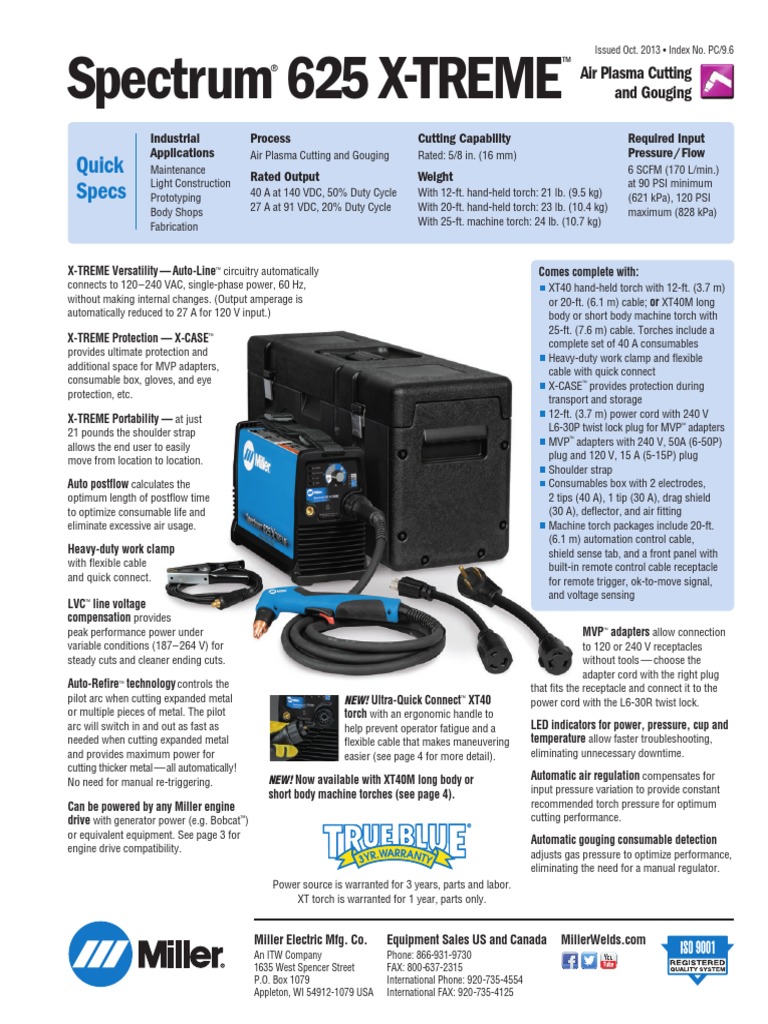 Miller Spectrum 625 Extreme PDF Ac Power Plugs And Sockets Amplifier
