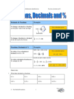 Fractions, decimals & percentages conversion guide