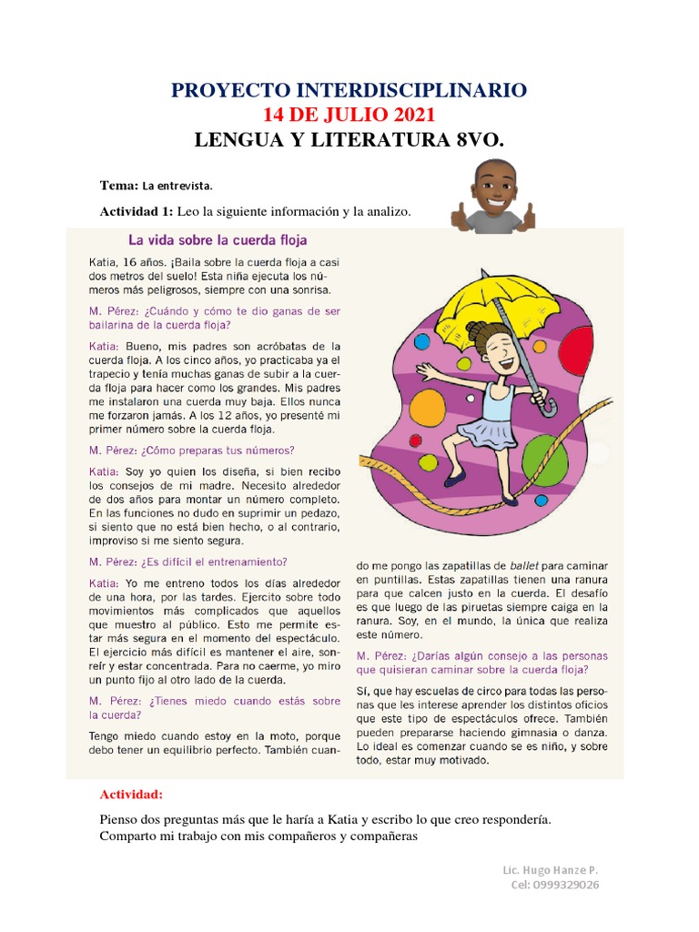 Proyecto Interdisciplinario: La Entrevista | PDF | Artes del Lenguaje y ...