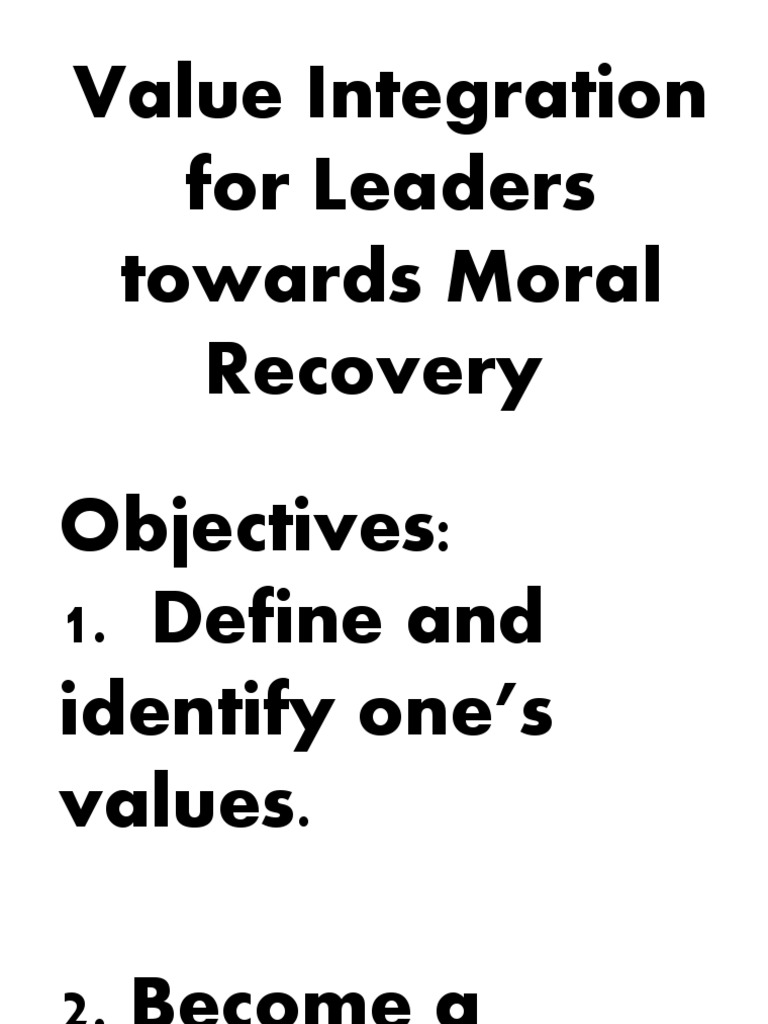 Value Integration for Moral Leadership | PDF | Self Actualization ...