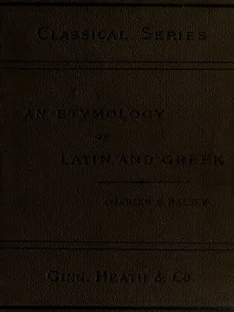Etymology of Latin 00 Hals Rich PDF Grammatical Number Latin
