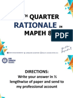 4 Quarter Mapeh 8: Rationale
