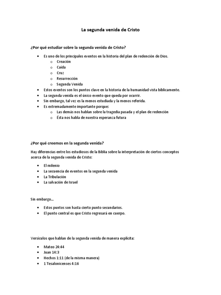 La Segunda Venida de Cristo: Esperanza y Promesas | PDF | Jesús | Libro ...