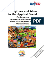 Disciplines and Ideas in The Applied Social Sciences: Quarter1-Week 5-Module14 Work Areas in Which Social Workers Work
