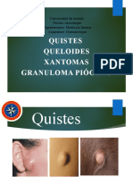 Quistes Xantomas Granuloma piógeno. Dermatologia