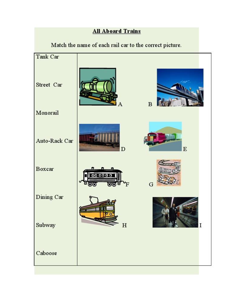 Train Car Matching Activity | PDF | Classics