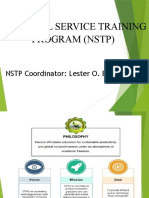 National Service Training Program (NSTP) : NSTP Coordinator: Lester O. Elipse