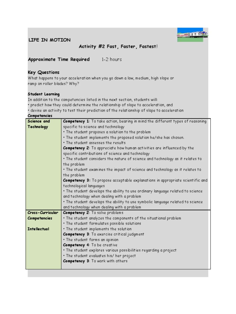 Teacher Guide Activity 2 Acceleration | Gravity | Science