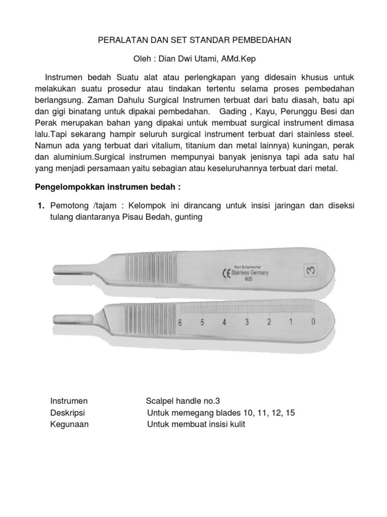 Peralatan Dan Set Standar Pembedahan Black N Whitedocx | PDF