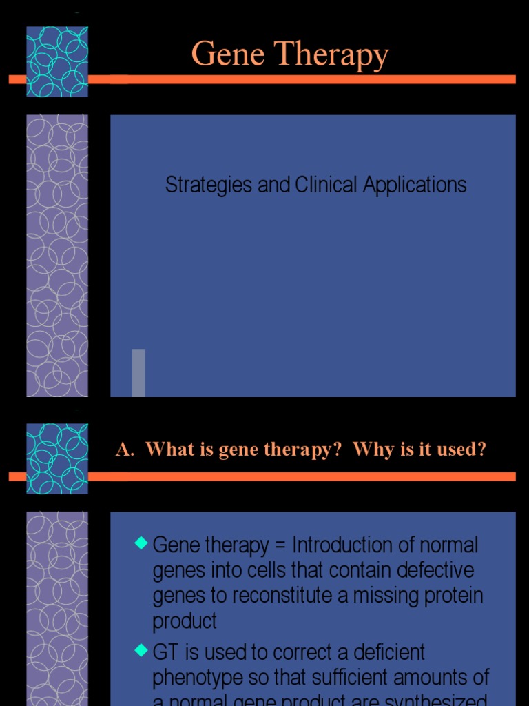 Gene Therapy: Strategies and Applications | PDF | Viral Vector | Gene ...