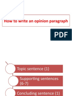 How To Write An Opinion Paragraph