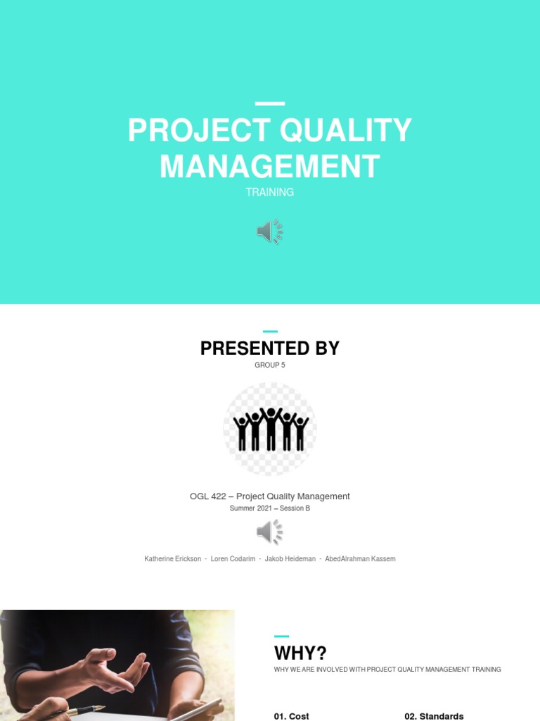 Project Quality Management Training - Milestone 3 - Group 5 | PDF ...
