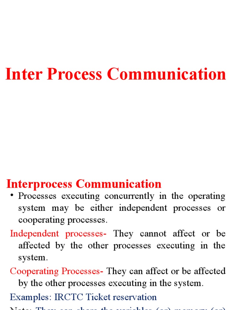 OS Lecture3 - Inter Process Communication | PDF | Thread (Computing ...