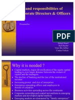 Role and Responsibilities of Corporate Directors & Officers