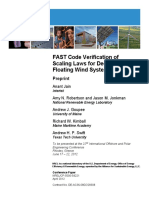 Fast Code Verification of Scaling Laws For Deepcwind Floating Wind System Tests