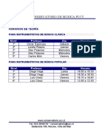 Horarios de Teoria Musical 2011