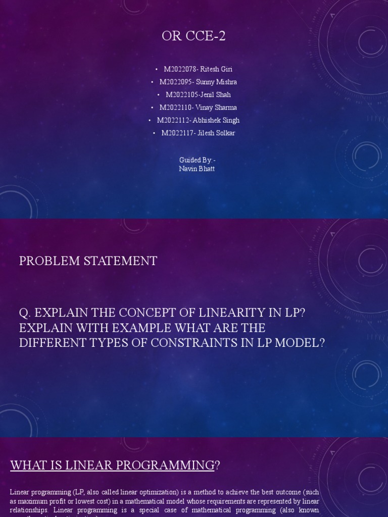 The Concept of Linearity in LP | PDF | Linear Programming ...