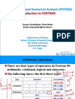 Introduction To FORTRAN: Computational and Numerical Analysis (PHY563)